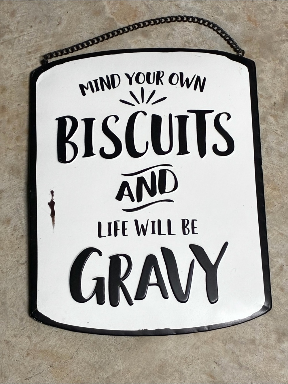 Open Road Brands Mind Your Own Biscuits Wall Sign - White & Black